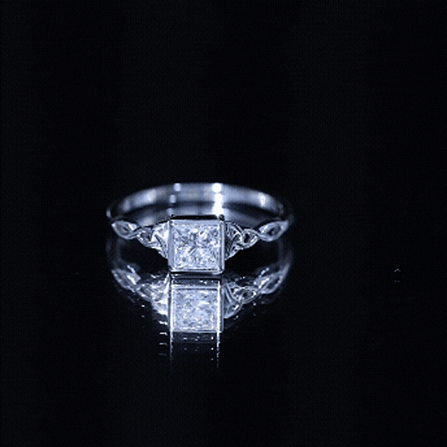Princess Cut Moissanite Promise Ring in Bezel Setting