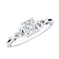 Princess Cut Moissanite Promise Ring in Bezel Setting