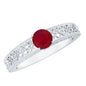 Vintage Inspired Ruby Engagement Ring with Surprise Diamond