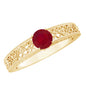 Vintage Inspired Ruby Engagement Ring with Surprise Diamond