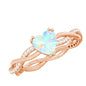 Natural Ethiopian Opal Diamond Heart Promise Engagement Ring