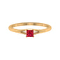 Natural Half Carat Princess Cut Ruby Promise Ring with Split Shank