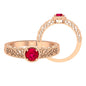 Vintage Inspired Ruby Solitaire Engagement Ring