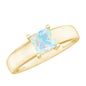 Certified Real Ethiopian Rainbow Opal Princess Cut Engagement Ring