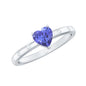 Heart Shape Tanzanite Diamond Promise Ring for Engagement