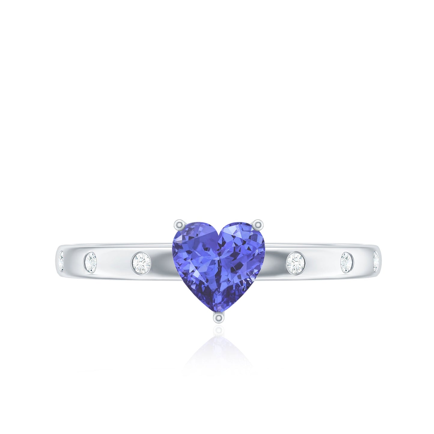 Heart Shape Tanzanite Diamond Promise Ring for Engagement