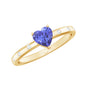 Heart Shape Tanzanite Diamond Promise Ring for Engagement