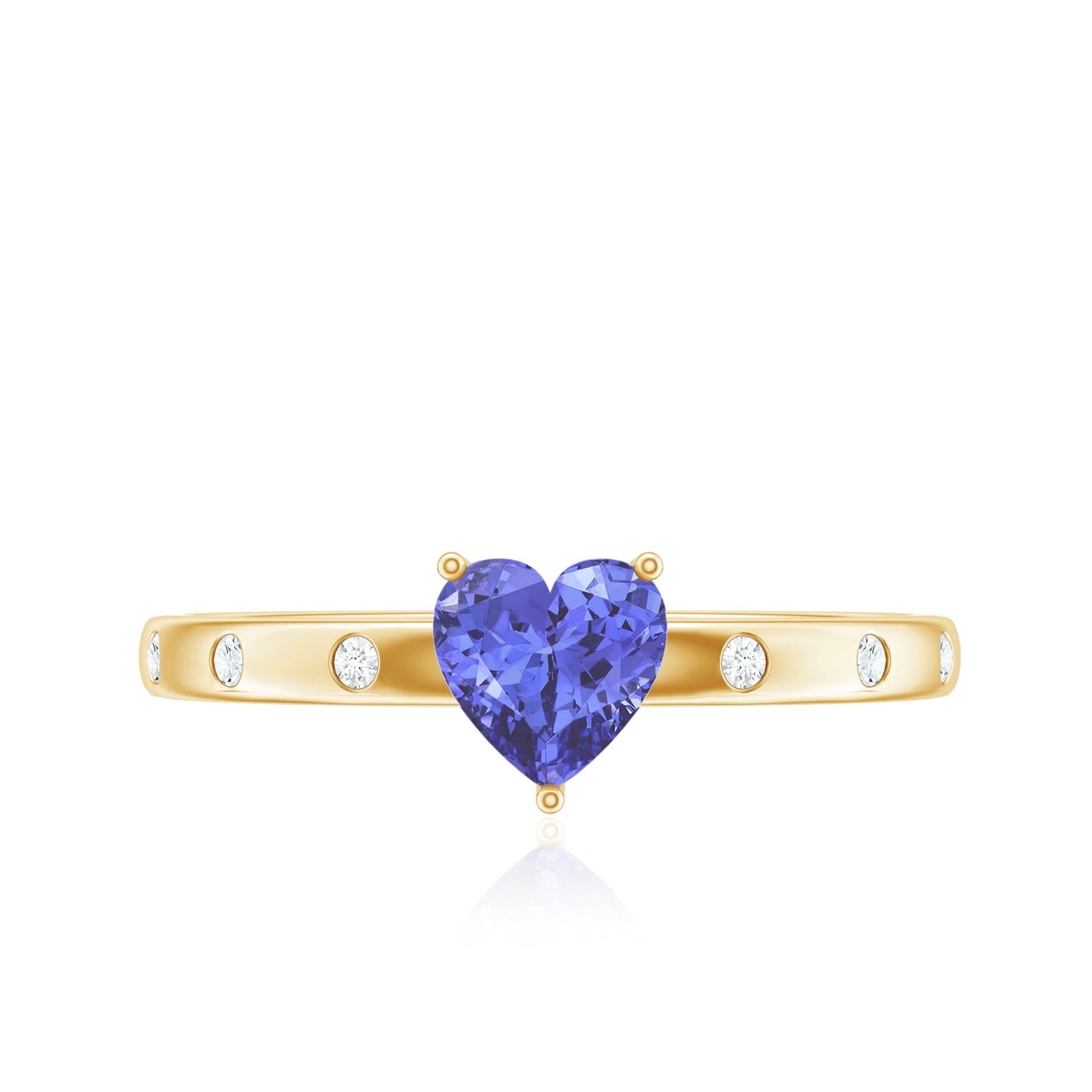 Heart Shape Tanzanite Diamond Promise Ring for Engagement
