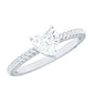 Moissanite Solitaire Promise Ring with Twisted Rope Band
