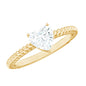 Moissanite Solitaire Promise Ring with Twisted Rope Band