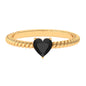 Heart Shape Solitaire Lab Grown Black Diamond Ring with Twisted Rope