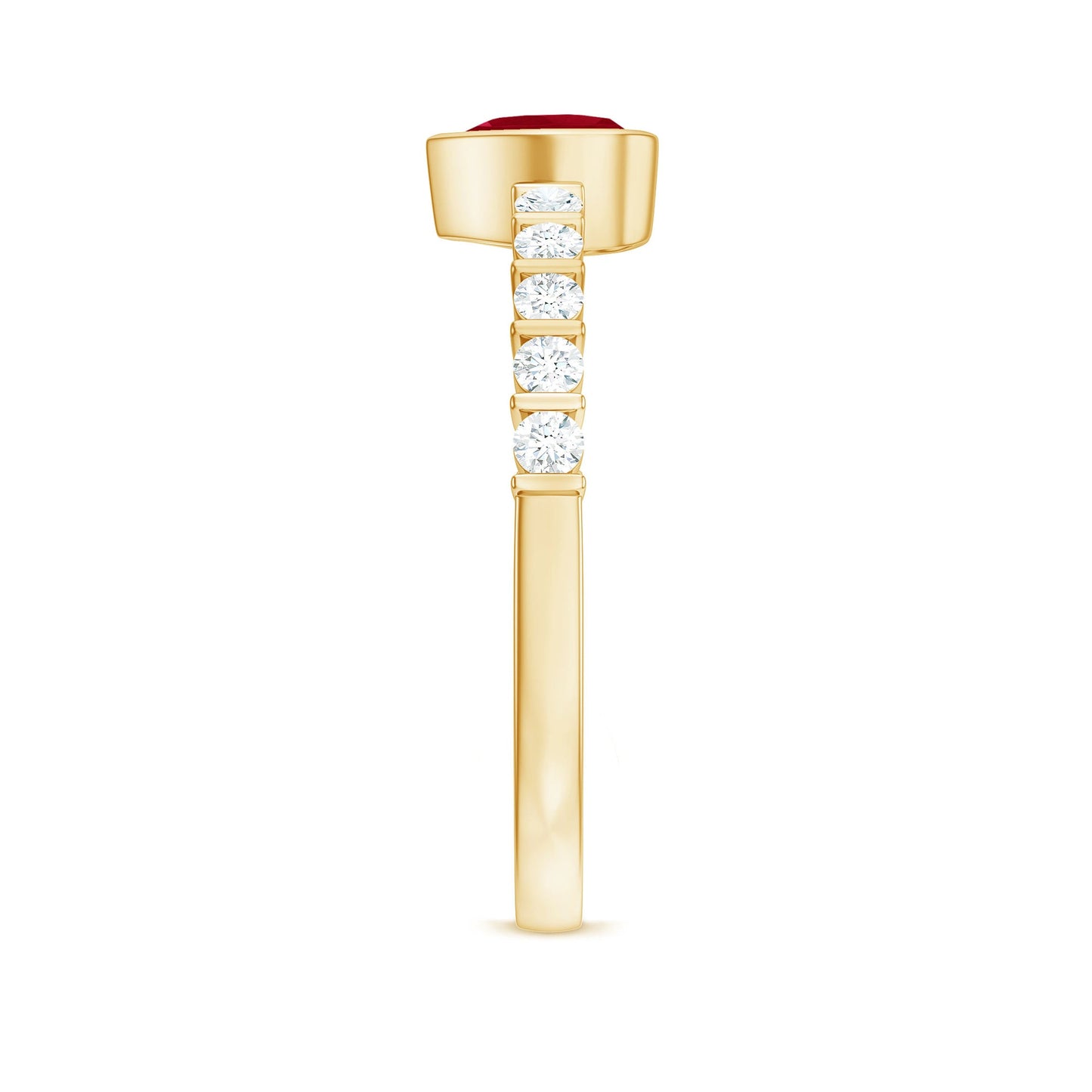 Real 0.6 Carat Ruby Heart Promise Ring with Diamond