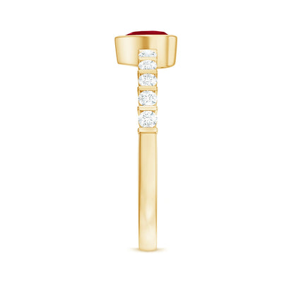 Real 0.6 Carat Ruby Heart Promise Ring with Diamond