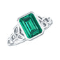 Certified Lab Grown Emerald Cut Emerald Engagement Ring with Celtic Knot