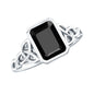 1.6 Carat Lab Grown Black Diamond Celtic Knot Engagement Ring with Surprise White Diamond