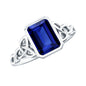 Solitaire Created Blue Sapphire Celtic Engagement Ring