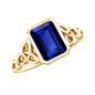 Solitaire Created Blue Sapphire Celtic Engagement Ring