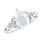 Pear Shaped Moonstone Solitaire Engagement Ring with Celtic Band