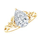 Pear Cut 0.79 Carat Moissanite Celtic Engagement Ring