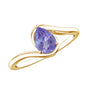 Natural Tanzanite Solitaire Engagement Ring with Bypass Shank