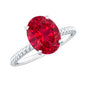 Created Ruby Solitaire Ring with Surprise Diamond and Twisted Rope