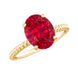 Created Ruby Solitaire Ring with Surprise Diamond and Twisted Rope