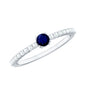 Genuine Blue Sapphire Promise Ring with Diamond