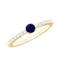 Genuine Blue Sapphire Promise Ring with Diamond