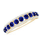 Certified Lab Grown Blue Sapphire Half Eternity Band Ring with Diamond