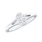 Bezel Set Oval Cut Moissanite Promise Ring in Split Shank