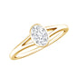 Bezel Set Oval Cut Moissanite Promise Ring in Split Shank