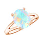 Natural 8X10 mm Ethiopian Opal Diamond Oval Engagement Ring with Split Shank
