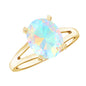 Natural 8X10 mm Ethiopian Opal Diamond Oval Engagement Ring with Split Shank