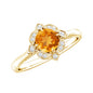 Vintage Inspired Citrine Engagement Ring with Diamond Halo