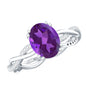 2.5 Carat Amethyst Oval Engagement Ring with Diamond Braided Shank