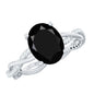 Certified 4.2 Carat Lab Grown Black Diamond Oval Engagement Ring with White Diamond