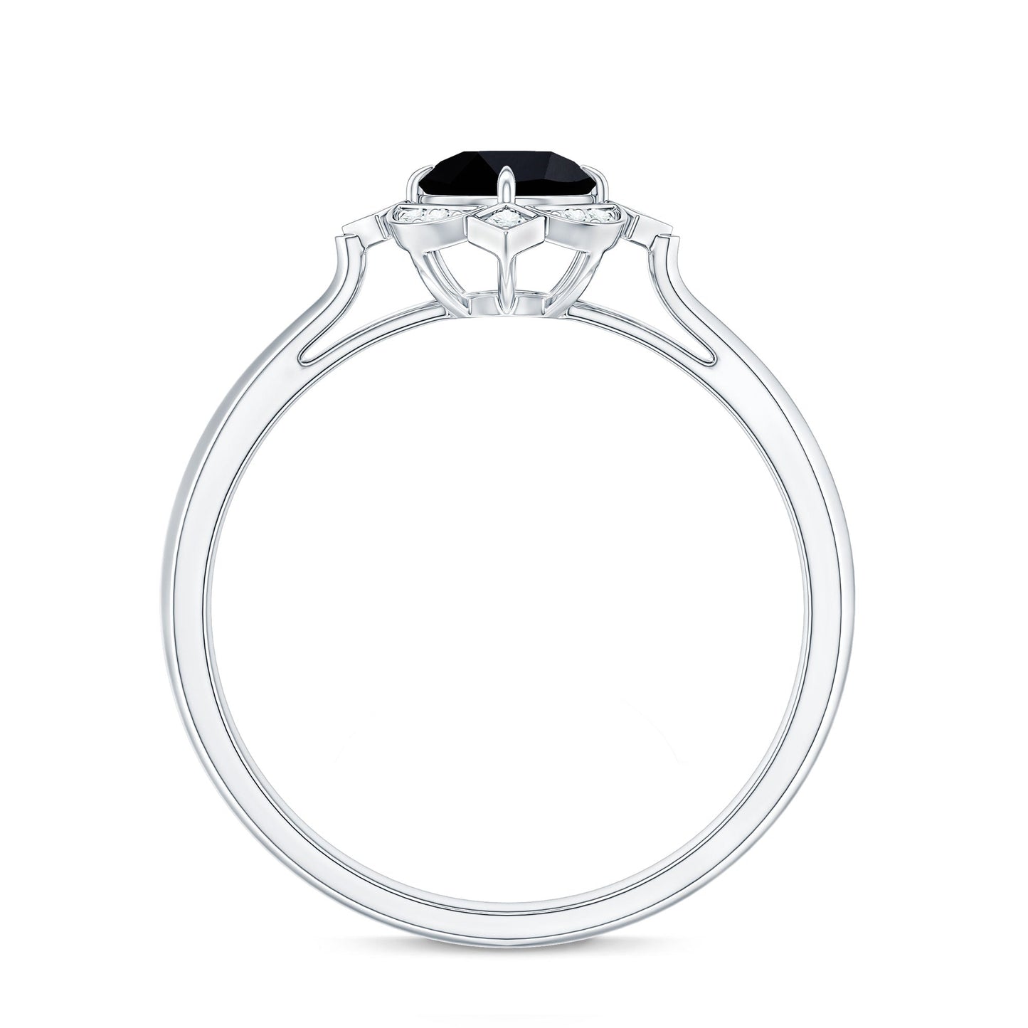 Vintage Looking 0.8 Carat Lab Grown Black and White Diamond Engagement Ring