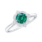 Lab Grown Emerald and Diamond Art Deco Engagement Ring
