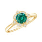 Lab Grown Emerald and Diamond Art Deco Engagement Ring