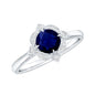 Vintage Style 0.9 Carat Blue Sapphire Engagement Ring with Diamond Halo