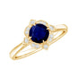 Vintage Style 0.9 Carat Blue Sapphire Engagement Ring with Diamond Halo