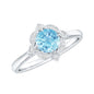 Vintage Inspired Aquamarine and Diamond Engagement Ring with Certificate