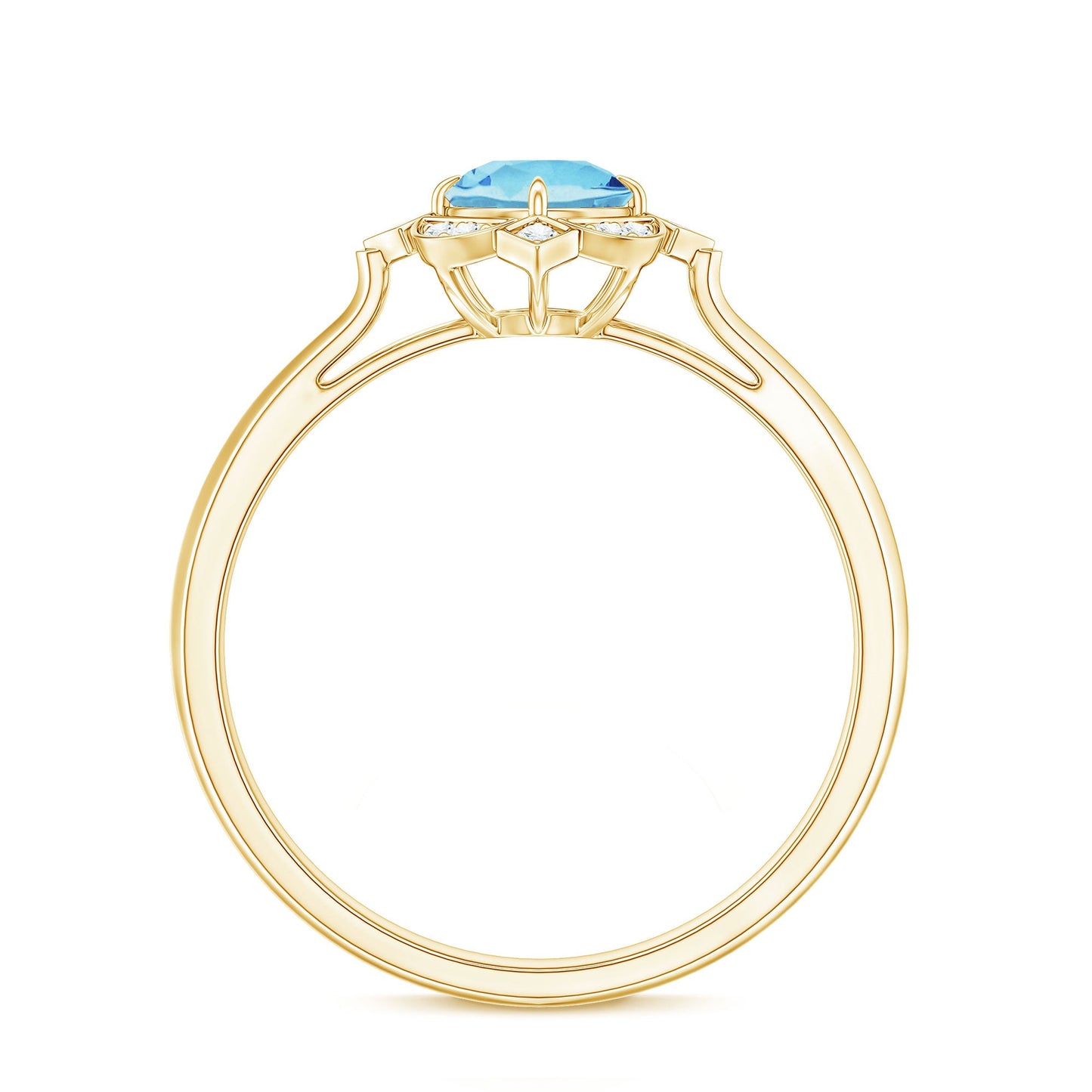Vintage Inspired Aquamarine and Diamond Engagement Ring with Certificate