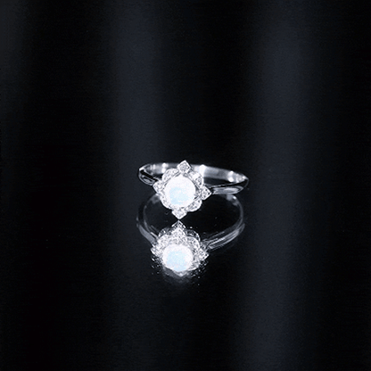 Real Ethiopian Opal Vintage Looking Engagement Ring with Diamond