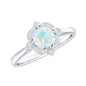 Real Ethiopian Opal Vintage Looking Engagement Ring with Diamond