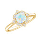 Real Ethiopian Opal Vintage Looking Engagement Ring with Diamond