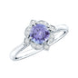 Real Tanzanite Flower Engagement Ring With Diamond