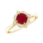 Vintage Style 0.6 Carat Ruby Engagement Ring with Diamond Halo