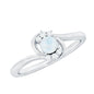Genuine Moonstone and Diamond Bypass Promise Ring