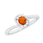 0.4 Carat Fire Opal and Diamond Bypass Promise Ring